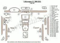 Декоративные накладки салона Volkswagen Passat CC 2009-2011. Полный набор.